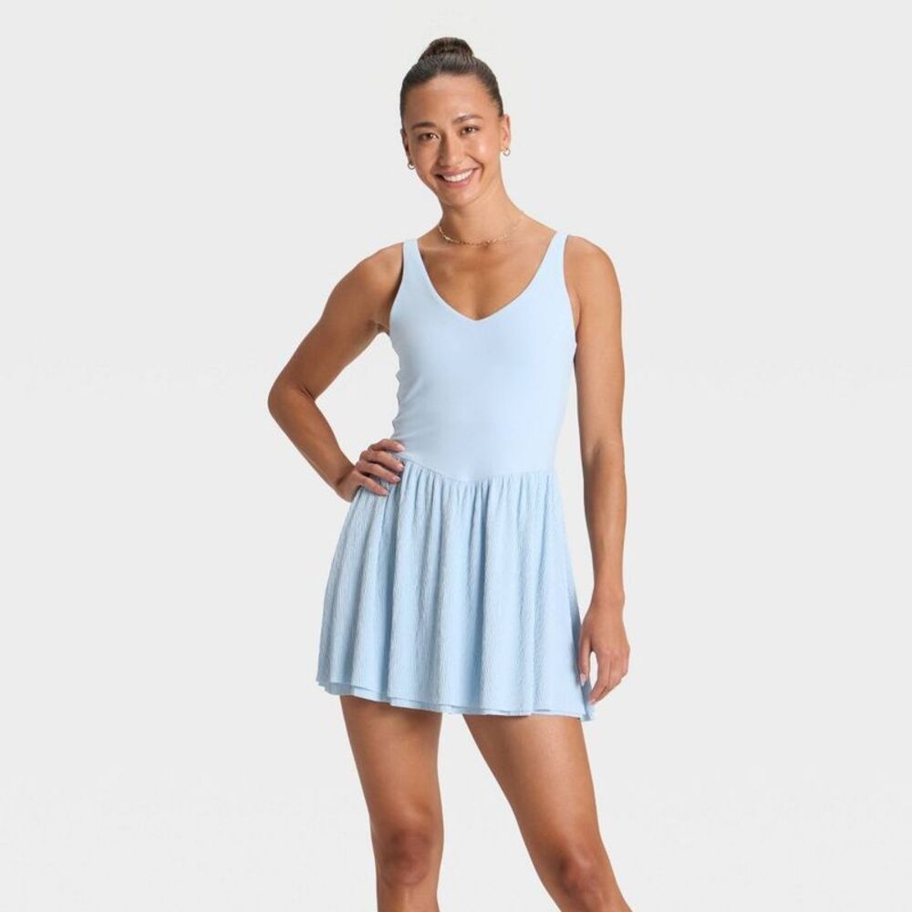 Women's Knit Plisse Active Dress - All In Motion Light Blue XS